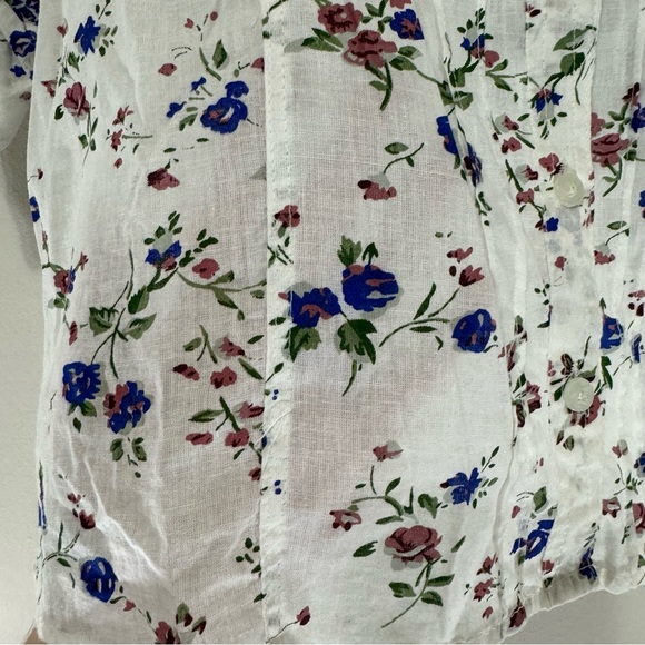 Eden & Olivia Semi-Shear 100% Cotton Colorful Floral Long Sleeve Size S - Picture 3 of 11